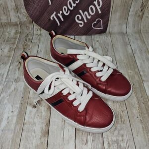 Tommy Hilfiger Red Faux Leather Landon Fashion‎ Sneakers 7M